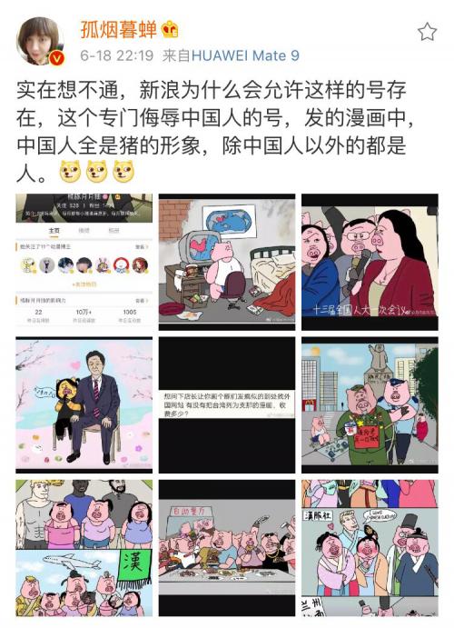 :張冬寧的作品被中國網民批評。 圖 : 翻攝自微博