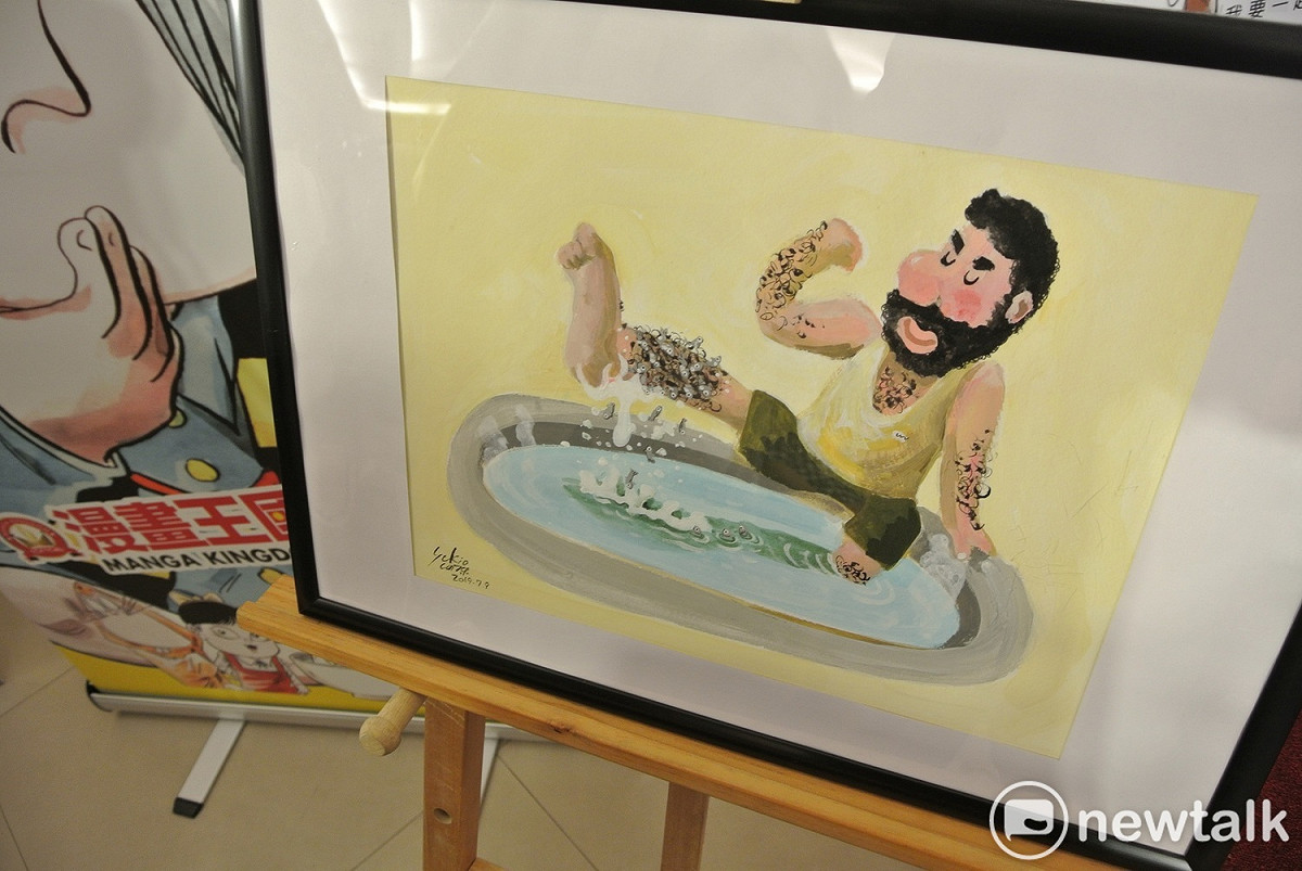 「漫遊谷關泡湯趣」加入漫畫元素，並且有兩波的四格漫畫創作展。 圖 : 唐復年/攝