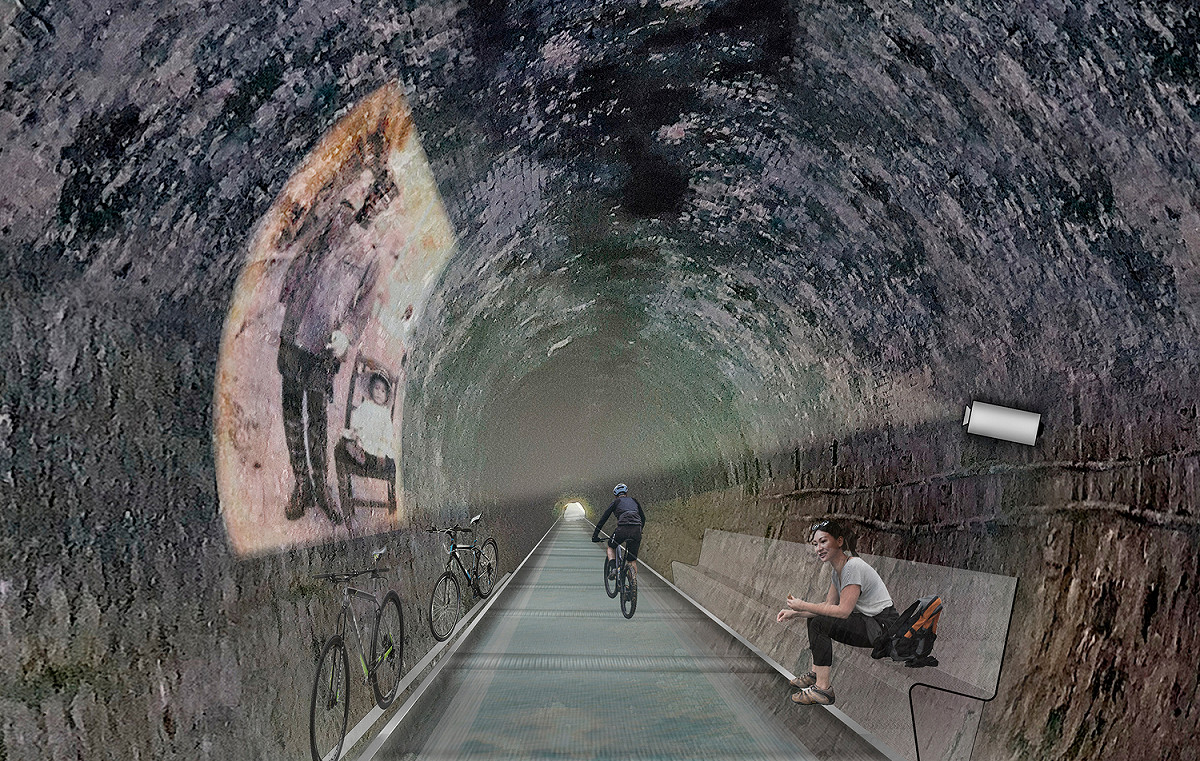 三貂嶺自行車道完工示意圖。 圖：新北市政府工務局／提供