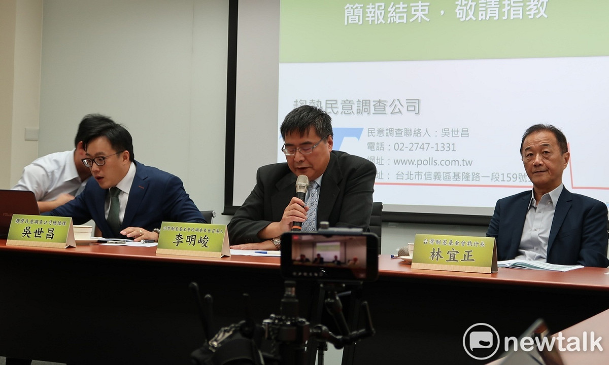 台灣制憲基金會7日發佈最新民調。 圖：林朝億/攝