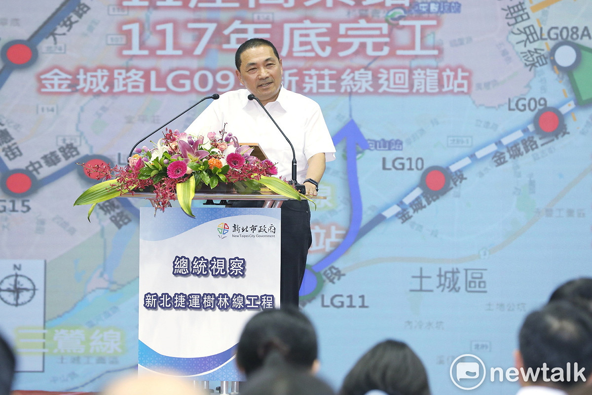 新北市長侯友宜喊話總統蔡英文「一定要做事，只有做事情才是對選民的承諾。」 圖 : 林昀真/攝