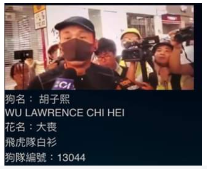 生於亂世2:0在臉書爆出，昨在銅鑼灣縱火是飛虎隊成員的該名男子。 圖：翻攝生於亂世2:0臉書