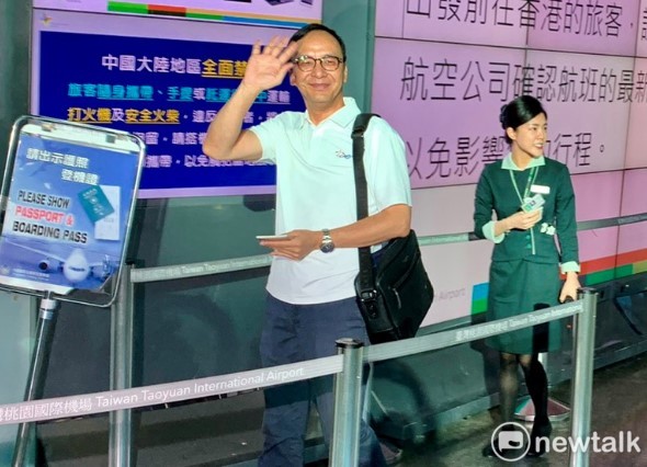 朱立倫今晚起程飛美，除了與老友會面，也會以「國民黨前主席身分」在華府演講，讓美國各界了解國民黨的立場。 圖：林昀真/攝