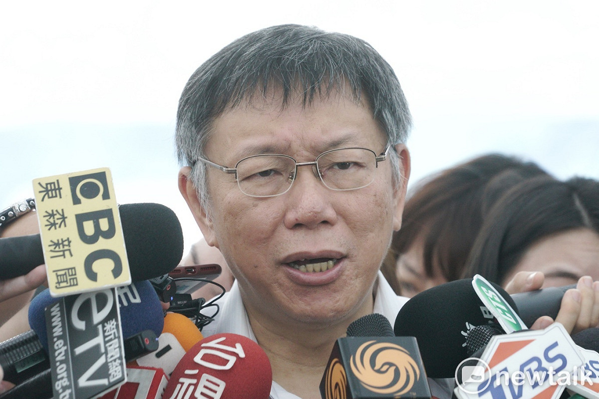 柯文哲說「郭柯王」沒合作過，很多東西需要再磨合；至於之後三人是否還有機會會面，「順其自然是滿重要的態度」。 圖：張良一／攝