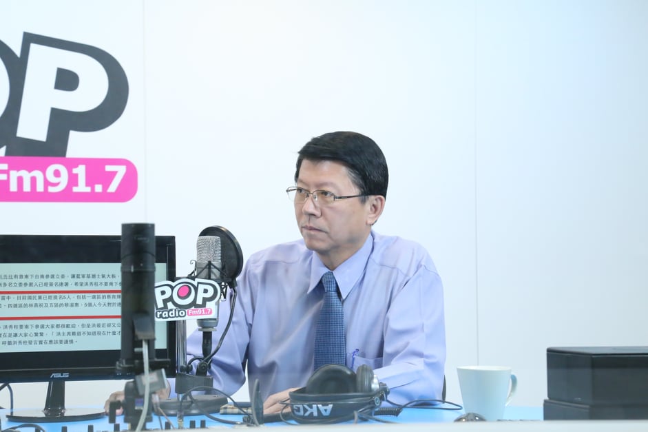 國民黨台南市黨部主委謝龍介談論洪秀柱參選議題。 圖：POP Radio/提供