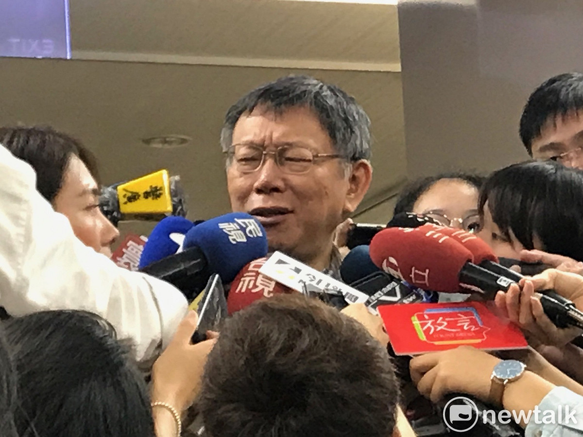 台北市長柯文哲今日再酸旺中，指中時創辦人余紀忠得知現在中時變成這樣，「余紀忠哭得更慘」。 圖：周煊惠 ／攝