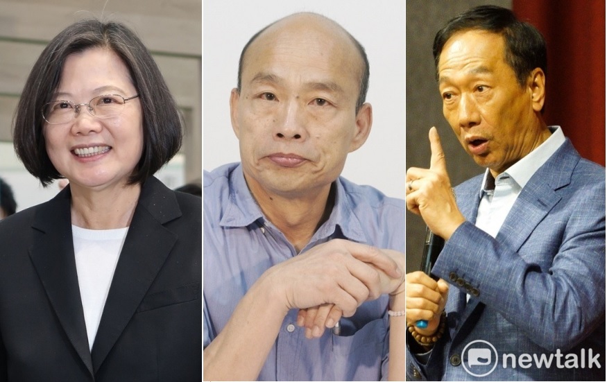 2020總統大選蔡英文、韓國瑜和郭台銘將三分天下？蔡正元以「郭台銘的參選底氣」為題發文，指「是民調三分天下的開始，但不會是得票率三分天下的結果」。 圖：新頭殼合成