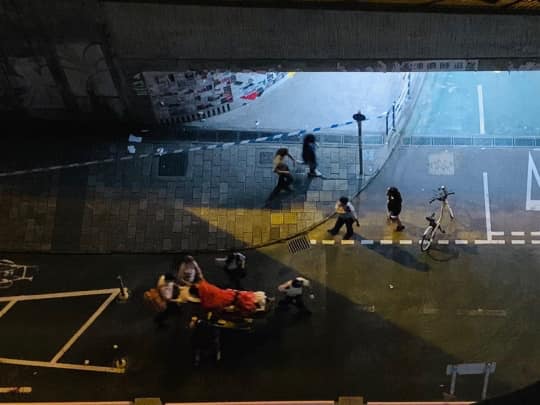 香港連儂牆砍人事件案發現場。 圖:擷取自桑普臉書