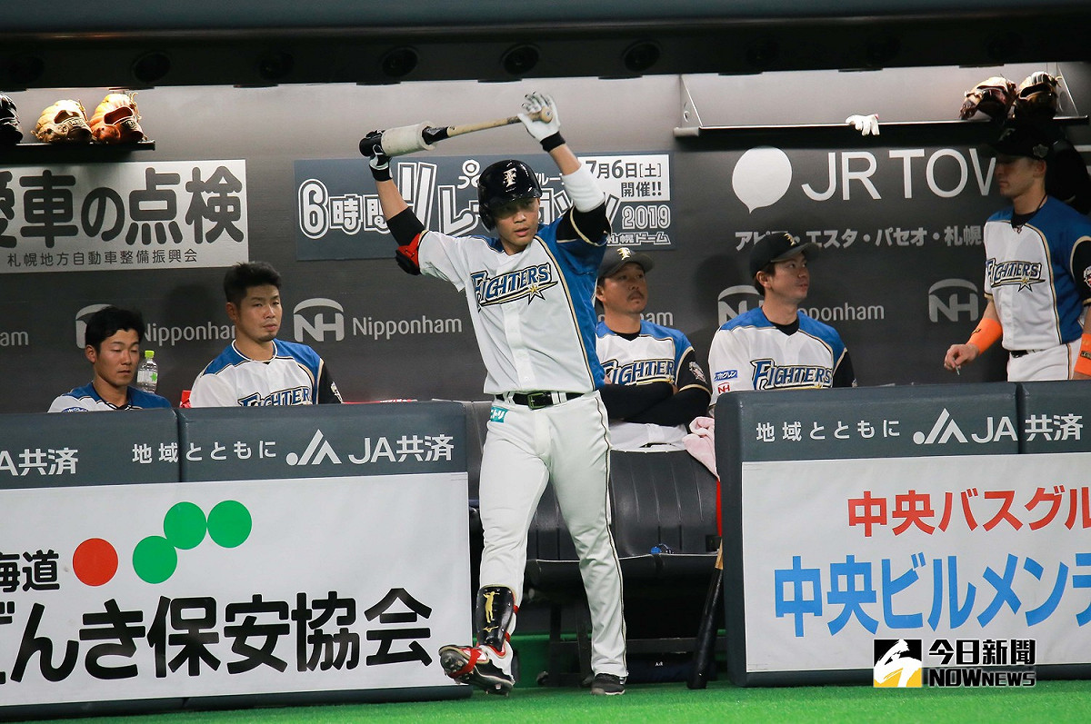 日本火腿鬥士隊外野手王柏融。 圖／記者葉政勳攝 , 2019.03.30