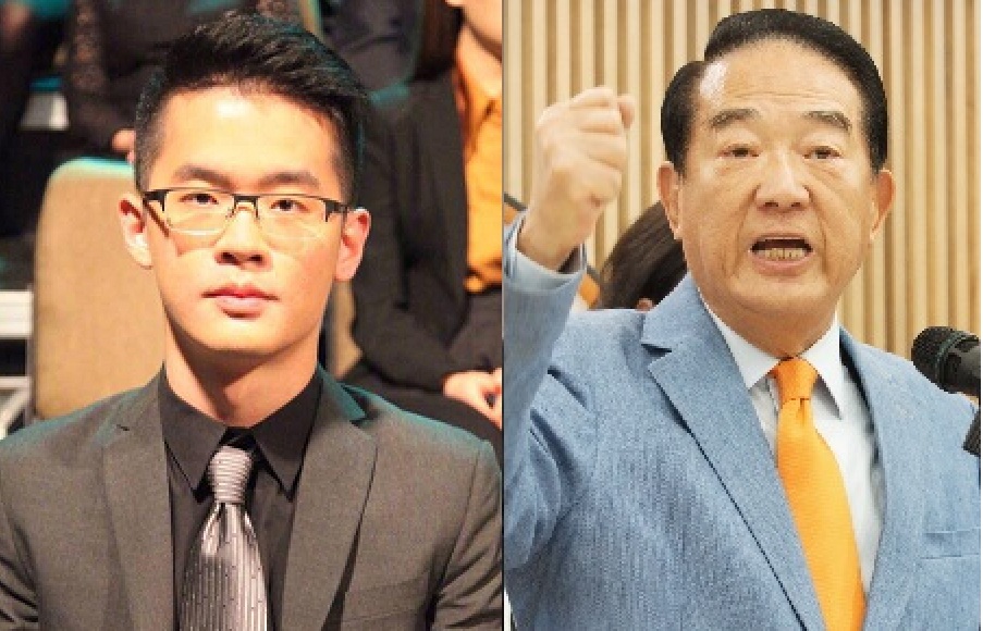 已故作家李敖之子李戡(左)VS.親民黨主席宋楚瑜。 圖：新頭殼合成