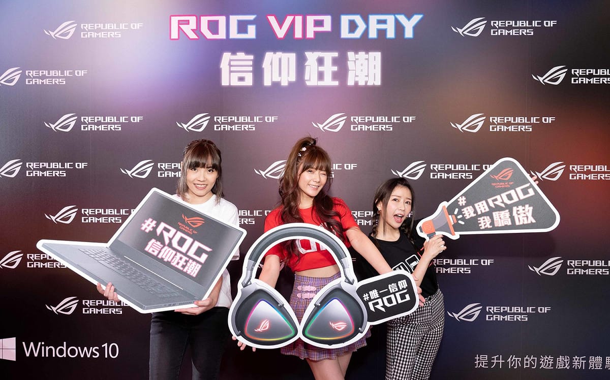 實況女神Colalin、解婕翎、阿樂今日也熱血現身ROG VIP Day信仰狂潮活動現場。 圖：ROG/提供