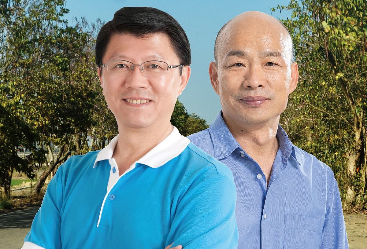 國民黨總統參選人韓國瑜（左）與國民黨台南市黨部主委謝龍介（右） 圖：翻攝自謝龍介臉書粉絲團