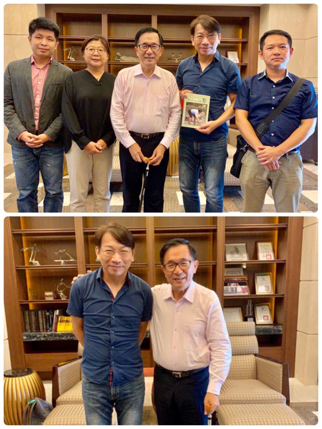 徐永明一行人今天與陳水扁會面並合影。 圖:陳水扁臉書