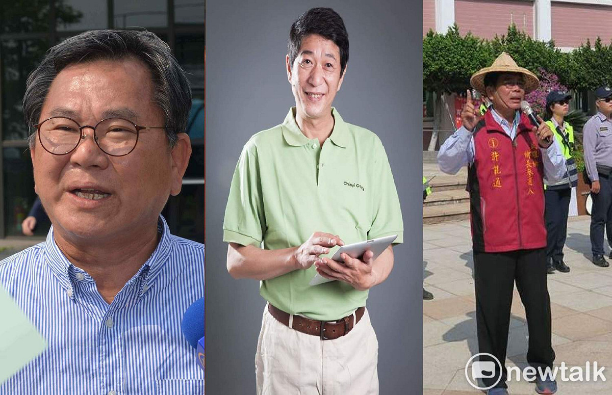 可能出馬參選嘉義縣山區立委的人選包括綠營的陳明文（左）、無黨籍的林國慶（中）和國民黨的許能通（右）。 圖：新頭殼合成照片。