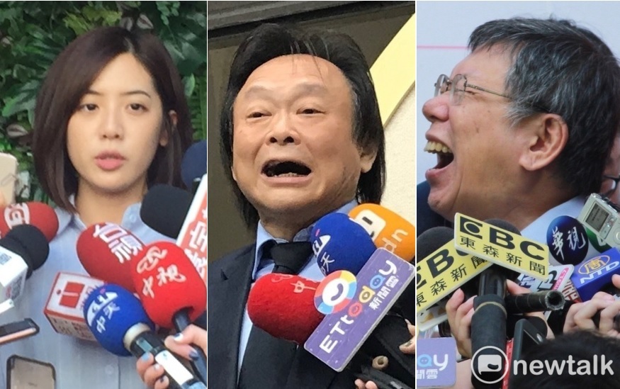 民進黨「柯黑」議員王世堅呼籲「學姊」黃瀞瑩棄暗投明加入民進黨，柯文哲今（30日）酸說，「他對美眉都特別有興趣！」 圖：新頭殼合成