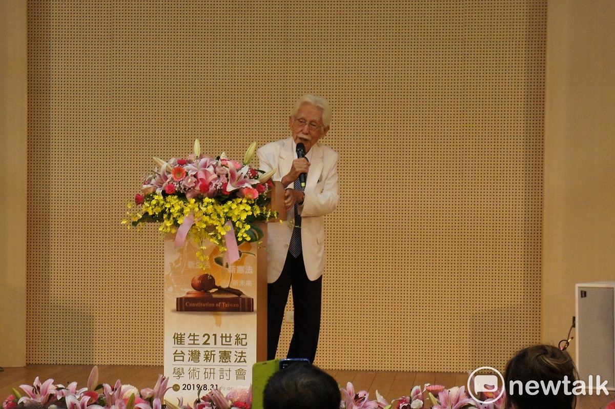 台灣制憲基金會董事長辜寬敏強調，賴清德一定會與蔡英文合作。 圖：黃建豪/攝