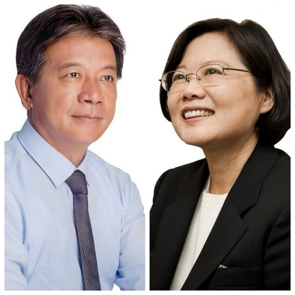 總統蔡英文（右）與台南市議長郭信良（左）。 圖：新頭殼製作