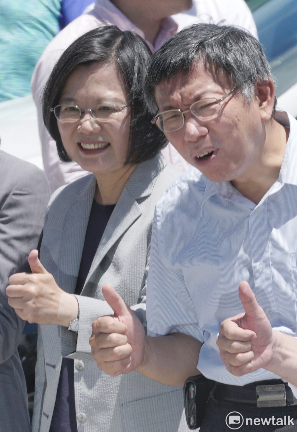 總統蔡英文（左），台北市長柯文哲（右）。 圖：張良一 / 攝（資料照）