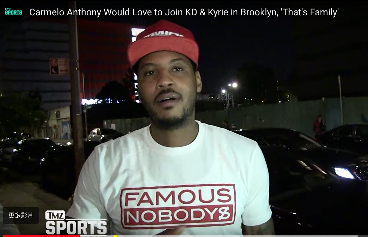 Carmelo Anthony。 圖／翻攝自YOUTUBE