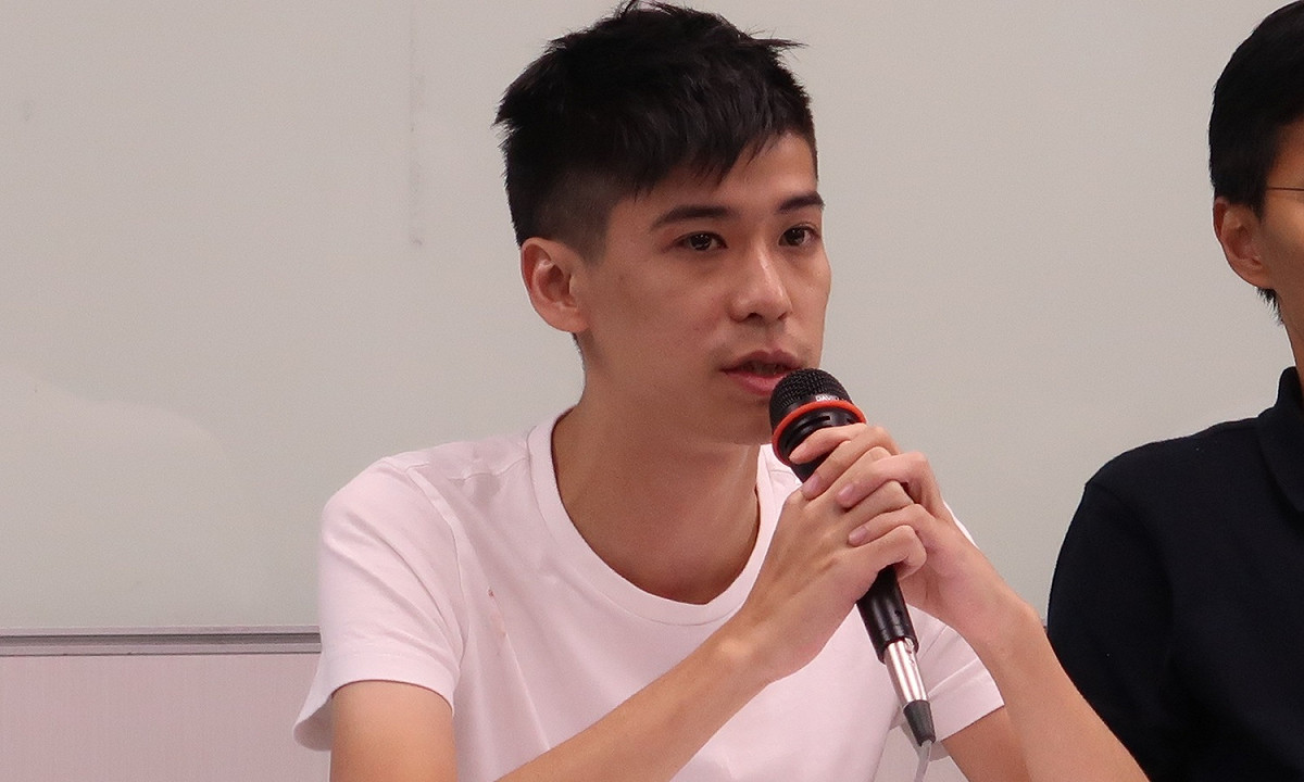 前學聯秘書長岑敖暉。 圖：林朝億/攝