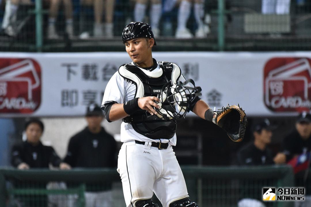 2017亞冠賽熱身賽第3場 中華 vs. 千葉羅德，中華隊補手林祐樂。 圖／記者林柏年攝，2017.11.12