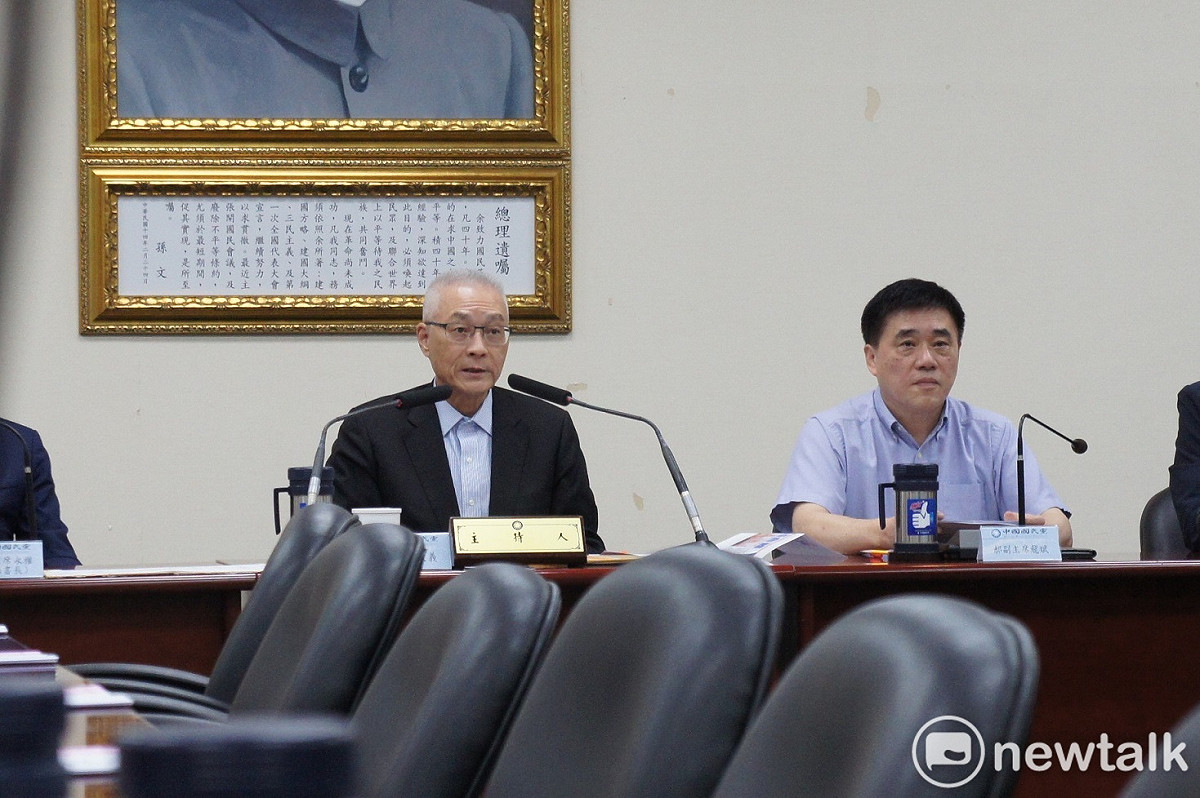 國民黨主席吳敦義抨擊蔡英文才是「中共代理人」。 圖：黃建豪/攝
