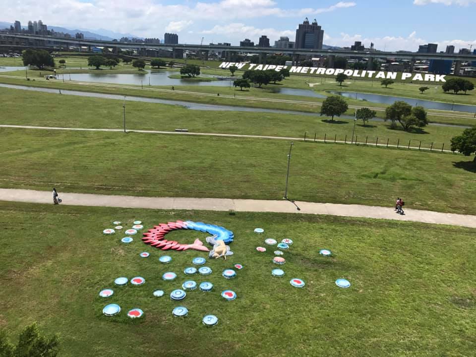 韓國瑜將在8日造勢的新北市三重幸福水漾公園場地。 圖：翻攝潘恆旭臉書