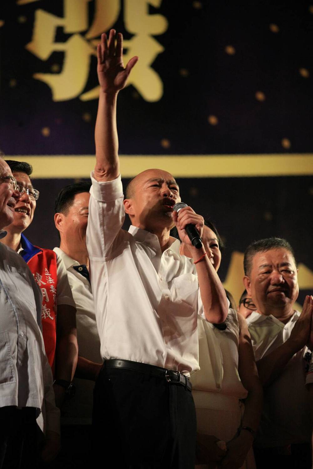 國民黨總統參選人韓國瑜今(8)日在新北三重區舉行首場大型造勢，現場湧進40萬人。 圖/林昀真攝。