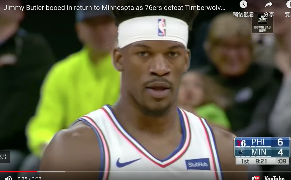 Jimmy Butler。 圖／翻攝自YOUTUBE