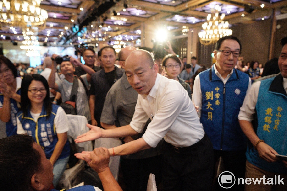 韓國瑜出席「2020勝選暨台北市里長服務促進會受證典禮」，形同韓北上造勢大會。 圖：張良一／攝