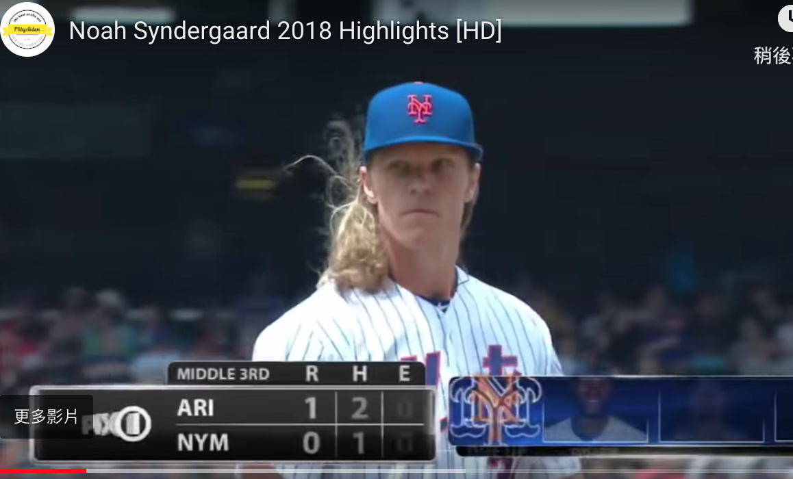 Noah Syndergaard。 圖／翻攝自YOUTUBE