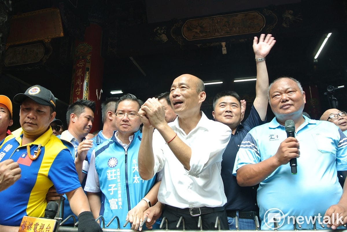 韓國瑜拜託大家支持他。 圖：唐復年/攝