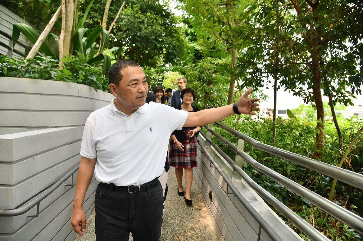 海軍部村落利用植物綠化環境，控制溫度及屏障噪音。 圖：新北市政府提供