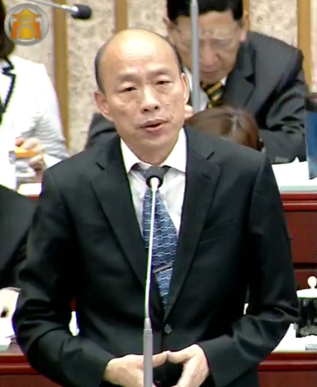 高雄市長韓國瑜表示，會選總統是因為民意和天意。 圖：翻攝高雄市議會