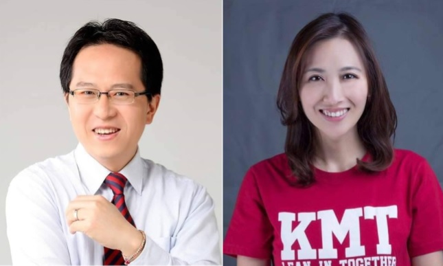 民進黨現任立委邱志偉(左)、捲土重來的國民黨候選人黃韻涵(右)。 圖：新頭殼合成