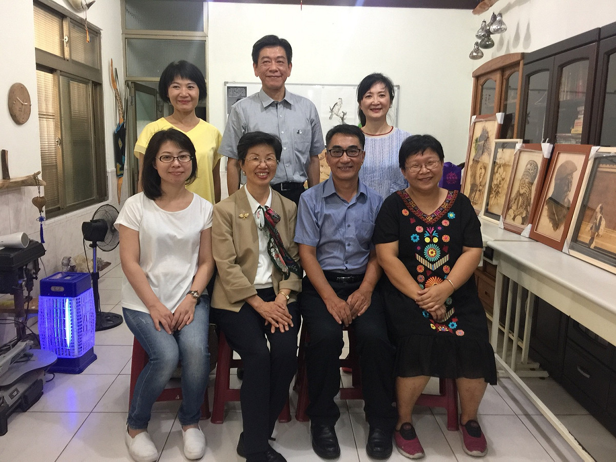 海基會團隊前往林峰個人工作室進行探訪。 圖：海基會提供