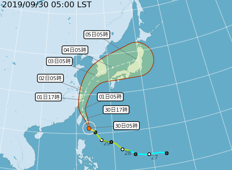 氣象局預測 12小時移向移速。 圖／取自中央氣象局