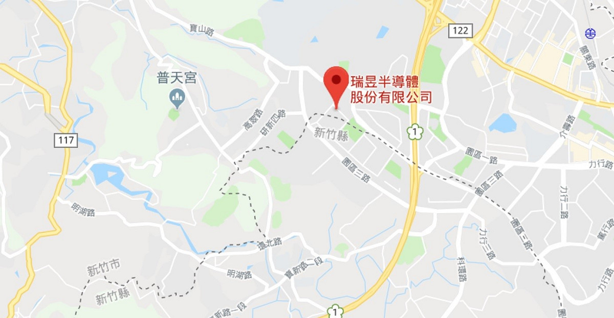 瑞昱半導體公司恰巧位在新竹縣市的交界。 圖：翻攝自google 地圖
