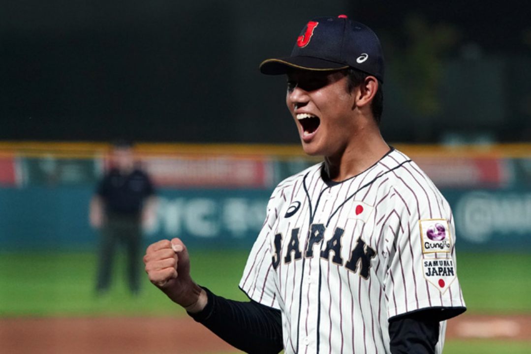 奧川恭伸在U18世界盃隊加拿大之戰狂飆18K。 圖／日本武士隊官網
