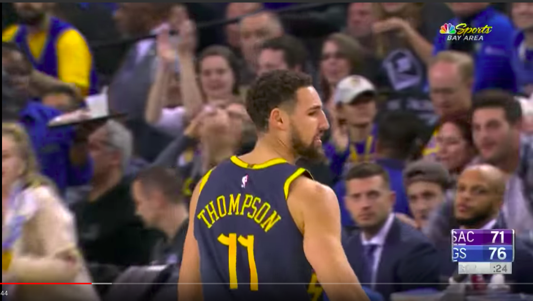 勇士射手Klay Thompson。 圖：擷取自 Youtube