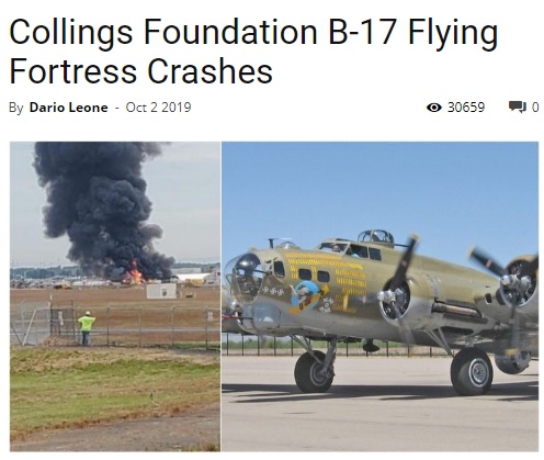 墜毀的B-17轟炸機是1930年代的主力戰機，退役後仍時常參與活動，未料意外墜毀。 圖：翻攝自美航空極客俱樂部官網