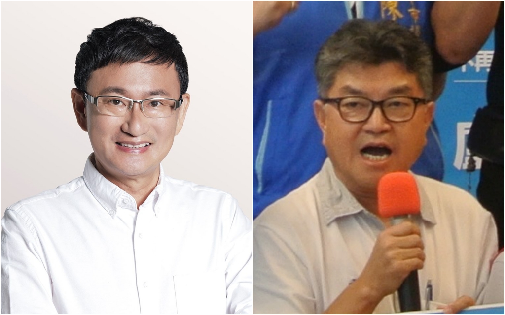 左起為民進黨現任立委黃國書、國民黨市議員李中。 圖：新頭殼/後製