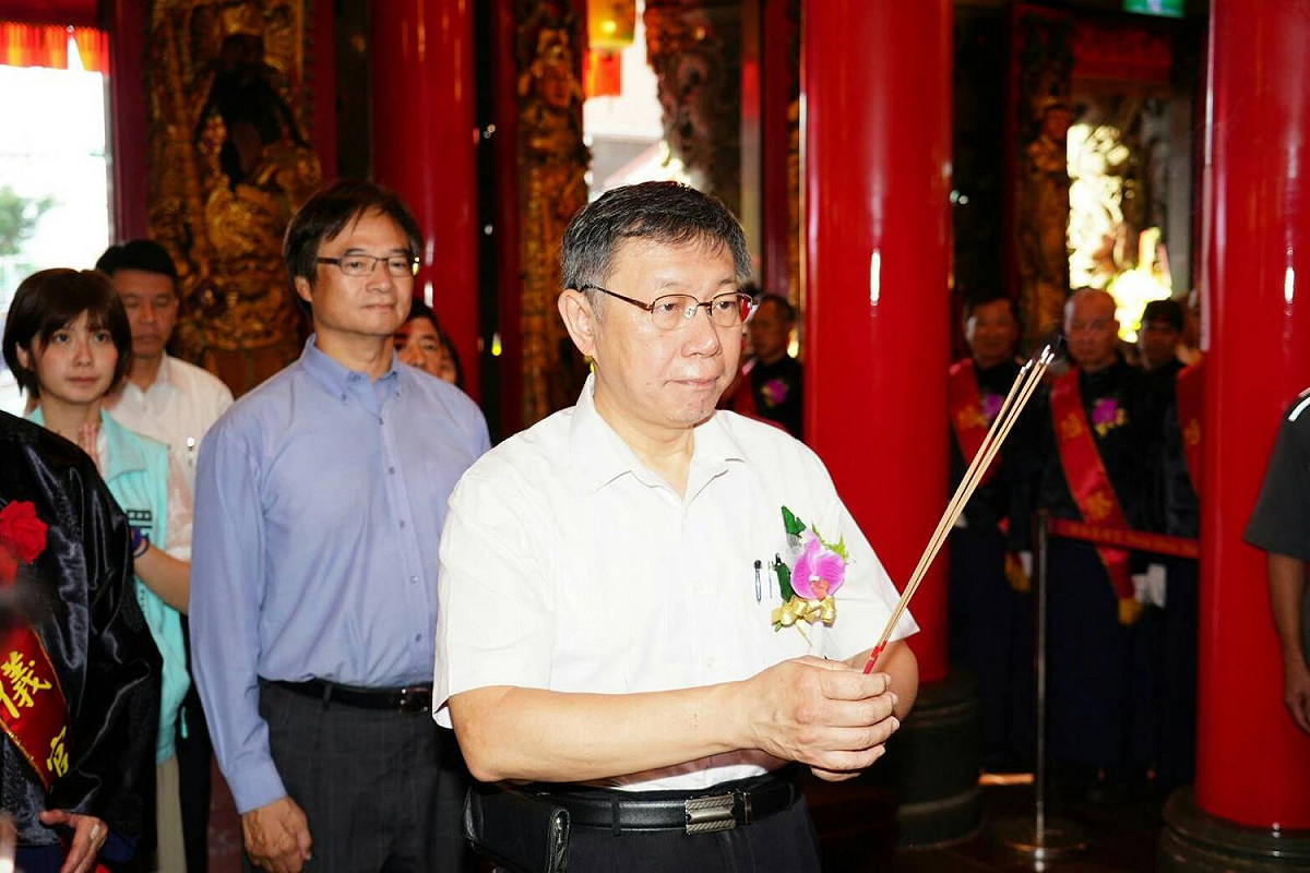 柯文哲上午出席松山慈祐宮慶典活動。 圖：台北市政府／提供