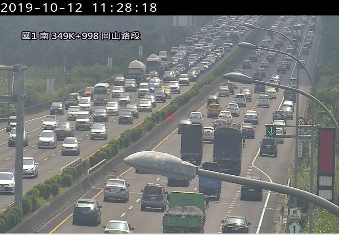 今1059國1南下350.3K內側車道2小客車追撞，回堵約6K 圖：交通部高速公路局/提供