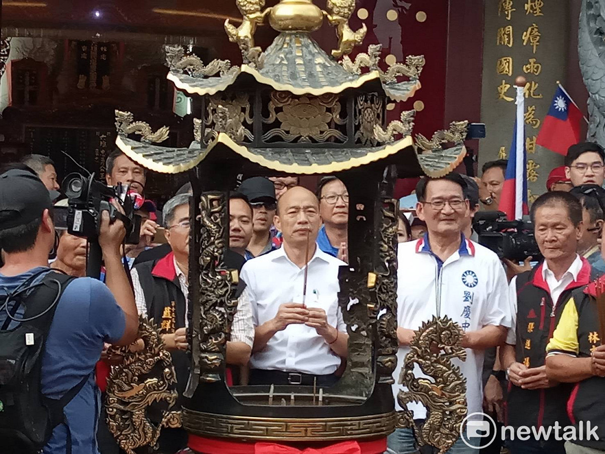 國民黨總統參選人韓國瑜下午來到屏東六堆忠義祠參拜。 圖：孫家銘／攝（資料照片）