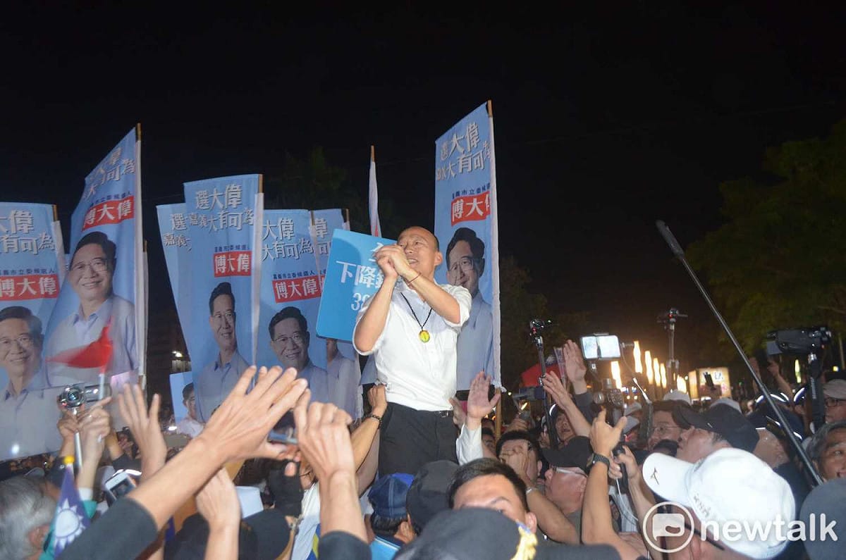 國民黨總統參選人韓國瑜日前遭到蛋襲 圖：蔡坤龍/攝