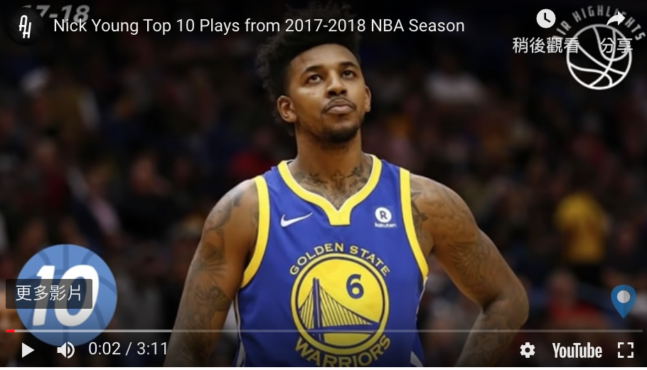 Nick Young。 圖／翻攝自YOUTUBE
