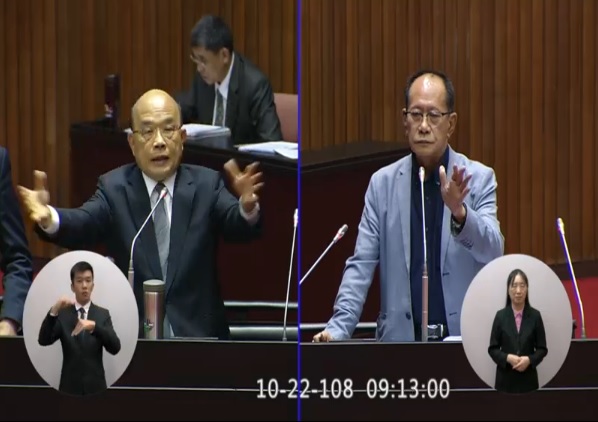 陳超明今於立法院總質詢質疑石虎路殺阻礙苗栗開發。 翻攝自陳超明 阿明哥粉絲團臉書