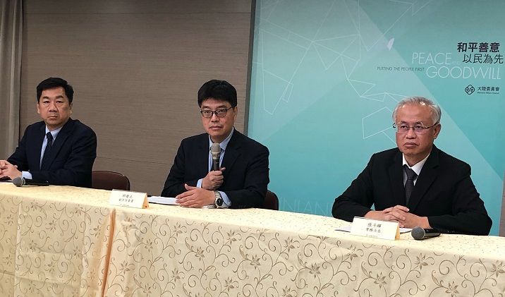 陸委會今天會同內政部、法務部舉行記者會說明陳同佳案。 圖：謝莉慧/攝