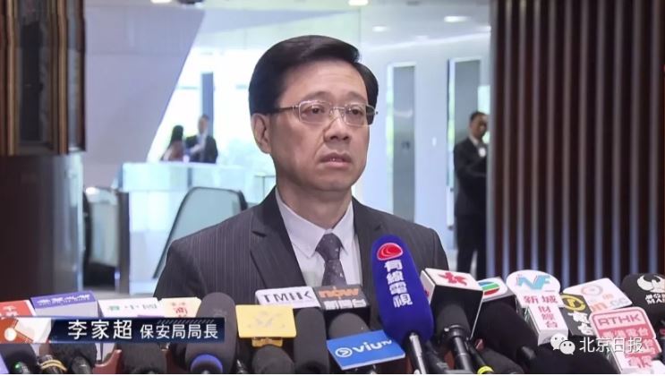 台灣人香港打劫後回台落網，港保安局：無法可依。圖為香港保安局長李家超。 圖：翻攝自北京時報
